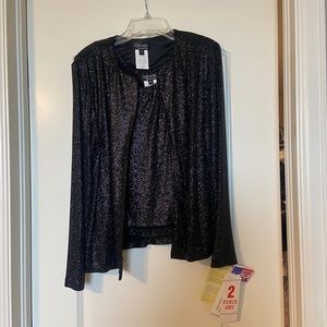 NWT Shimmery Black Tank and Jacket Set size M